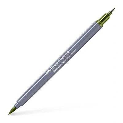 Image of Faber Castell Creative Studio Goldfaber Aqua Dual Marker, Chromium Green Opaque, Single For Art, Craft, Drawing, Sketching, Home, School, University, Colouring