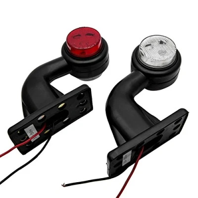 Image of MASO Car SIDE Light 2X 12V 6LED ELBOW MARKER LIGHTS RUBBER LAMP OUTLINE TRAILER TRUCK VAN LORRY