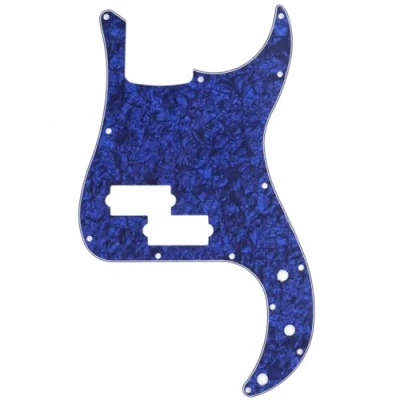 Image of Musiclily 13 Hole P Bass Pickguard for Fender American/Mexican Standard Precision Bass,4Ply Blue Pearl