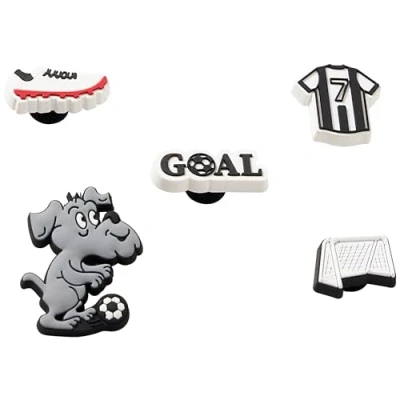 Image of Crocs Unisex&#039;s Shoe Charm 5 Pack Personalize with Jibbitz, Soccer Goal, One Size