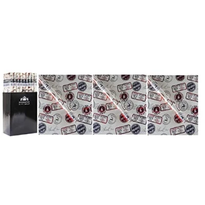 Image of 3 Pack of 70CM x 2M Wrap Wrapping Paper Ideal for All Occasions Hot Foil