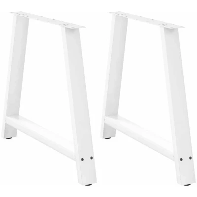 Image of vidaXL Dining Table Legs A Shaped 2 pcs White 90x(72 73) cm Steel