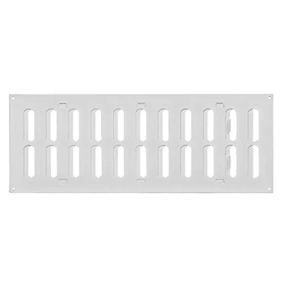 Image of Air Vent Grille 400mm x 150mm Fly Screen Flat Louvre Duct Cover (White Shutter)
