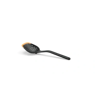 Image of Fiskars Colander Spoon, Length: 30 cm, Plastic/Silicone, Functional Form, Black/Orange, 1027302