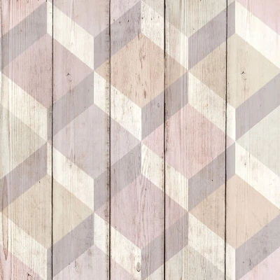 Image of Grandeco Copenhagen Geometric Pattern Wallpaper Faux Wood Effect Textured 134501