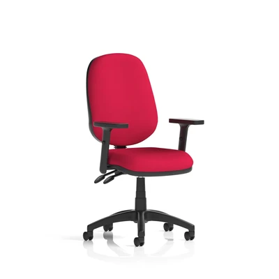 Image of Eclipse Plus II Lever Task Operator Chair Bespoke with Height Adjustable Arms In Bergamot Cherry