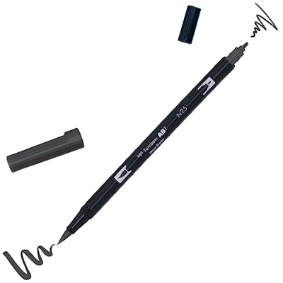 Image of Tombow ABT N25 Dual Brush Pen Lamp Black