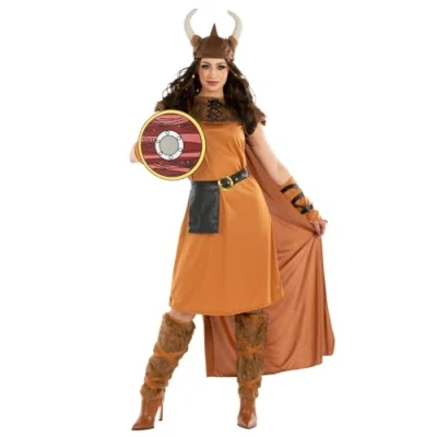 Image of Fun Shack Viking Costume Women, Ladies Costume, Warrior Dress Outfit Women Large