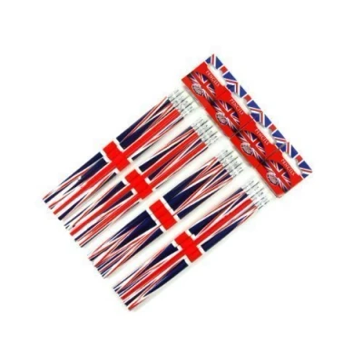 Image of Pencil Set Union Jack Design, London Souvenir Collection 4 Packs of Rubber Tipped Pencils