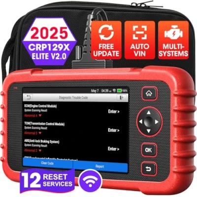 Image of LAUNCH OBD2 Scanner CRP129X V2.0 Car Code Reader Scan Tool for ABS SRS Transmission Engine Diagnostic, with 12 Service Functions, Lifetime Free Update, Auto VIN, Battery Test