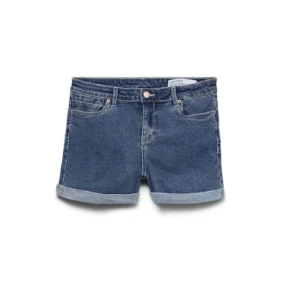 Image of Vero Moda Womenss Luna Denim Shorts in Blue Cotton Size 6 UK