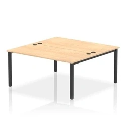 Image of Impulse Bench B2B 2 Person 1600 Black Frame Office Desk Maple