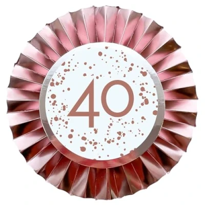 Image of Amscan 9913910 40Th Rose Gold Badge