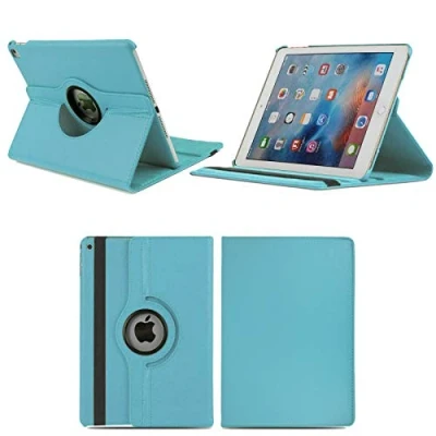 Image of Rotate 360 Leather Case For Apple iPad Air 1 (2013) 2 (2014) and 5th Generation (2017) 6th (2018) (Aqua)