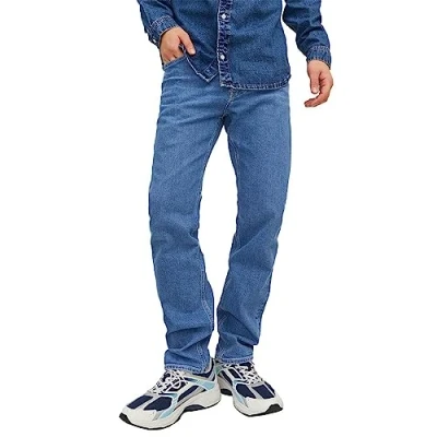 Image of Jack &amp; Jones Jjimike Jjoriiginal AM 385 NOOS Straight leg jeans, Men&#039;s, Size: 34x30, Blue denim