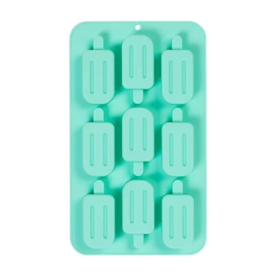 Image of Tala Silicone Baking Mould, 9 Hole Lolly Shaped Design Mould for Individual Themed Cakes, Biscuits, Jelly&#039;s, Freezer Pops and Boiled Sweets, BPA Free Dishwasher Safe
