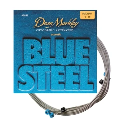 Image of Dean Markley 2038 Blue Steel Acoustic Guitar Strings 13 56 Medium