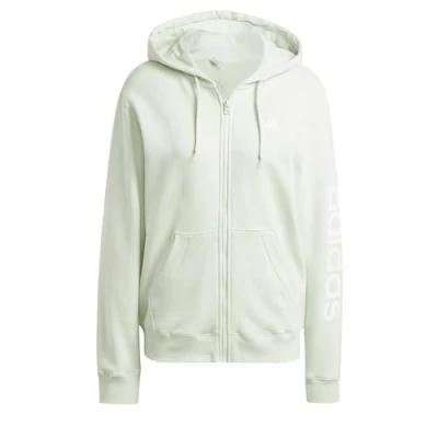 Image of adidas Sportswear Essentials Linear Zipup sweatshirt, Women&#039;s, Size: XS, Linen green