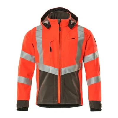 Image of Mascot 15502 246 22218 Blackpool Safe Supreme Water Repellent Fleece on Inner Side Class 3 Softshell Jacket, Size M, Hi Vis Red/Dark Anthracite