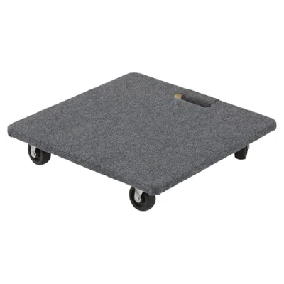 Image of Transport Dolly, Heavy Duty 400kg Capacity Wooden Platform Trolley with Carry Handle and Swivel Castors for Moving Furniture, Appliances, Equipment (Carpet Top)