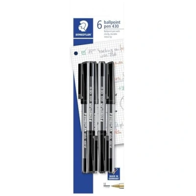Image of Staedtler Stick 430M Ballpoint Pen Black Pack of 4
