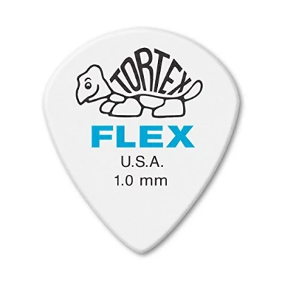 Image of Jim Dunlop 466P1.00 Tortex Flex Jazz III Xl Picks, Set of 12 Pieces, White, 1.0 mm