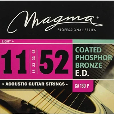 Image of Magma Acoustic Guitar Strings Medium Light Gauge COATED Phosphor Bronze Set.011 .052 (GA130P)