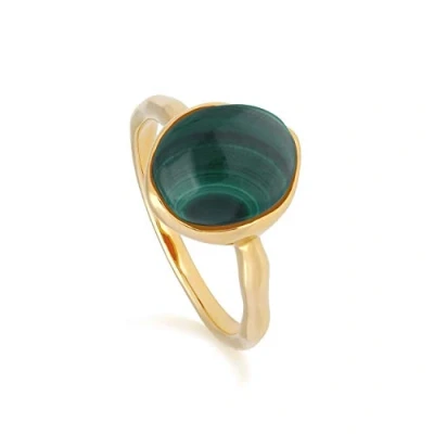 Image of Irregular B Gem Labradorite Ring in Yellow Gold Plated Sterling Silver