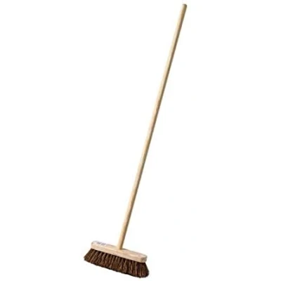 Image of Srendi® 10 inch Stiff/Hard Basse Broom with 120CM Wooden Handle