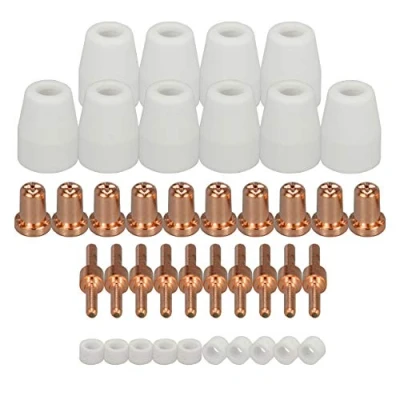 Image of RIVERWELD 40pcs L TEC PT 31 JG 40 WSD LG40 Plasma Electrode 18205L Tips Nozzle Extended 18866L Shroud Shield Cup 18204 Kit Fit Cut 50D 50 Cutter