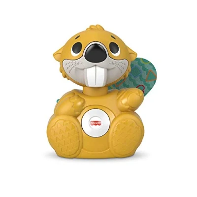 Image of Fisher Price Linkimals Boppin’ Beaver UK English Edition, Light up Musical Activity Toy for Baby, GXD79