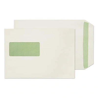 Image of Blake Purely Environmental C5 229 x 162 mm 90 gsm Flora Recycled Pocket Self Seal Window Envelopes (RE3831) Natural White Pack of 500