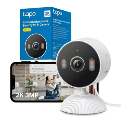 Image of Tapo C113 Indoor/Outdoor Smart Home Security Camera, 2K 3MP Color Night Vision, AI Person &amp; Baby Cry Detection CCTV Works with Amazon Alexa, Google, SmartThings, Installation