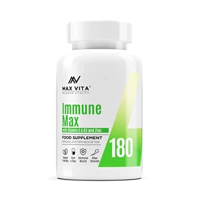 Image of Vitamin C with Zinc 15mg &amp; D3 2000IU Multivitamin for Men Women Immune Booster Strong Bones Teeth 180 Vegan Vegetarian Tablets Made in The UK