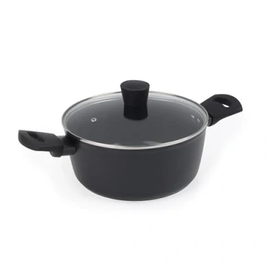 Image of Russell Hobbs RH03265EU7 Verde Thermocollar 24cm Stockpot with Lid Healthy Ceramic Non Stick Coating, PFAS Free, Recycled Aluminum Body Soup Pot, Side Handles, Temperature Indicator Cookware