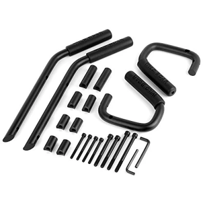 Image of Auto Car Wild Boar Front Grab Handles Bar Rear Black Safety Handle for 07 18 Jeep Wrangler (Black)