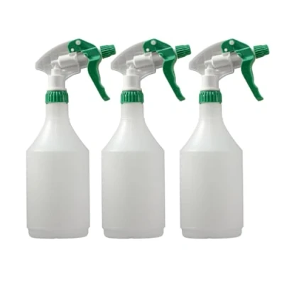 Image of Avern Large 750ml Spray Bottles Plastic For Cleaning Solutions Gardning &amp; Home Use Gardening, Plant, Water, Durable Trigger Sprayer, Refillable Mist Bottle Heavy Duty (Green, 3 Pack)