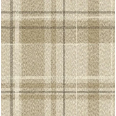 Image of CROWN M1868 Harris Check Luxury Textured Wallpaper, Natural