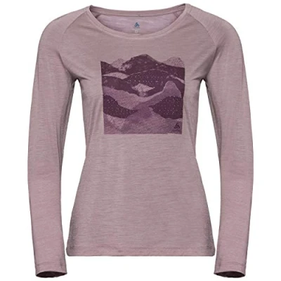 Image of Odlo Women&#039;s Crew Neck Concord Sweatshirt, Quail Collage Print SS19, XL
