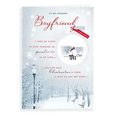 Image of Avant Garde Studios H95002 Photo Christmas Card Boyfriend,White,10 x 7 inches