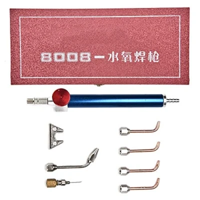 Image of Alucy Jewellery Soldering Gun Kit, Oxygen Torch Welding Set with 5 Tips for Cylinders, Processing Tool
