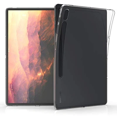 Image of kwmobile Case Compatible with Samsung Galaxy Tab S8+ Plus/Galaxy S7+ Plus Soft TPU Back Protector Cover for Tablet Transparent