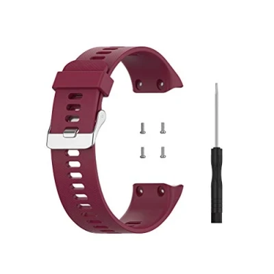 Image of Watch Strap Compatible for Garmin Forerunner35 / Forerunner35J Forerunner 35 30 Silicone Replacement Watchband with 4 Screw