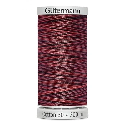 Image of Gutermann No 30 Sulky Cotton Embroidery Thread 300m 4007 Black, Red Each
