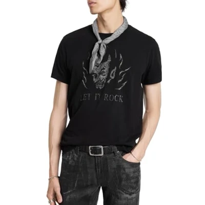Image of John Varvatos Men&#039;s Let It Rock Tee, Black, XL