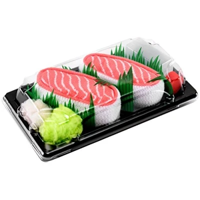 Image of Rainbow Socks Woman Man Sushi Box Salmon 1 Pair Size 4 7