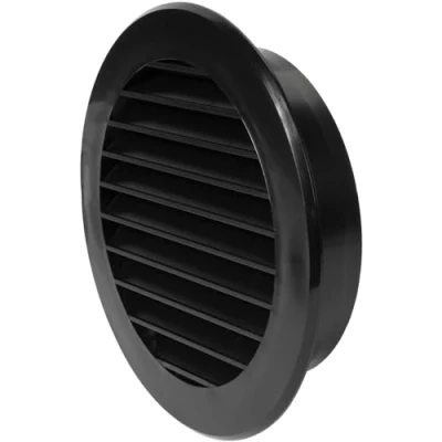 Image of 4&#039;&#039; Inch / 100 mm Plastic Vent Cover Black Round Soffit Exhaust Ventilation Louver Air Inlet Grille Built in Screen Mesh HVAC