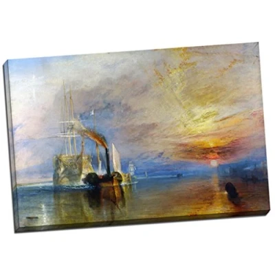 Image of J.M.W. Turner Fighting Temeraire Deception Canvas Print Picture Wall Art Large 30x20 Inches