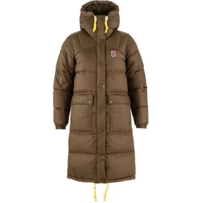 Image of Fjällräven Expedition LONG Parka Down coat, Women&#039;s, Size: Small, Dark oak