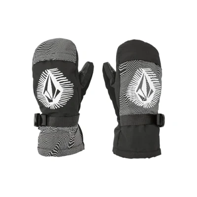 Image of Volcom Boys&#039; Day Saver Youth Snow Mitt Snowboarding, Black Print, M